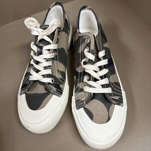 Camouflage Canvas Sneakers by Jenn Ardor Green, Brown & Cream